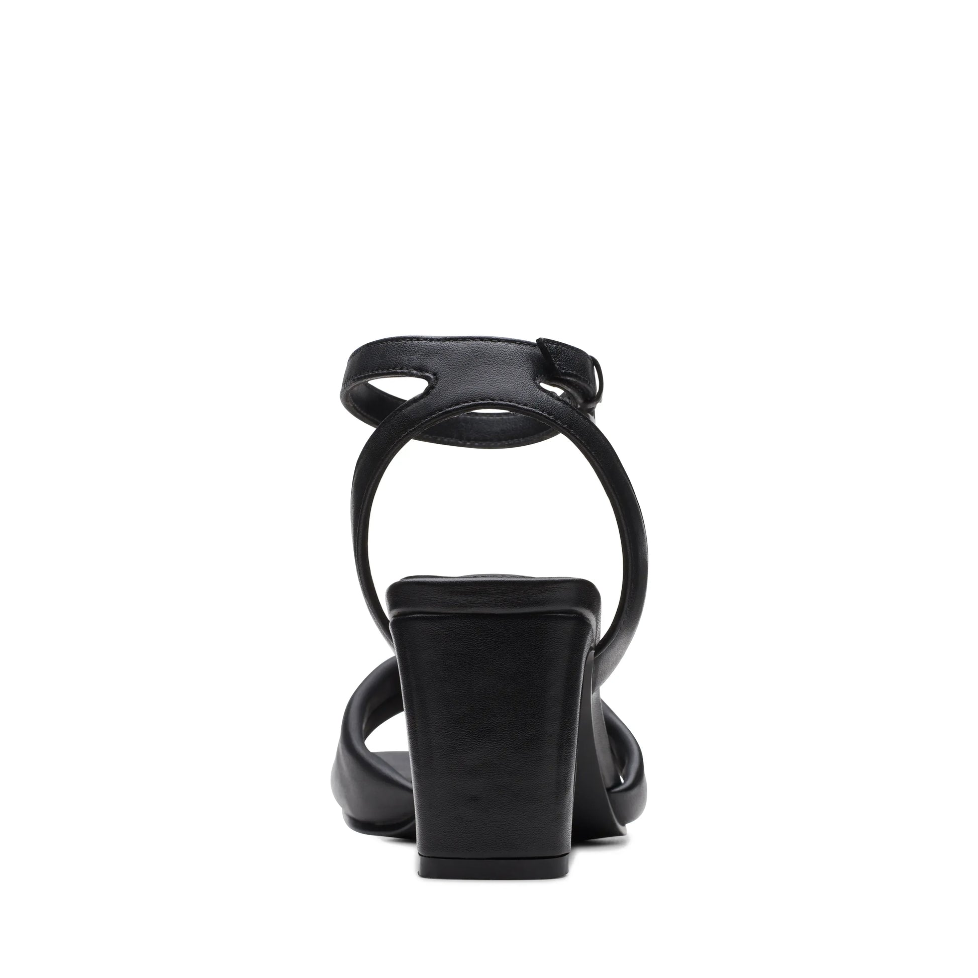 Clarks 女士 Seren Strap 黑色皮革系带凉鞋(黑色)