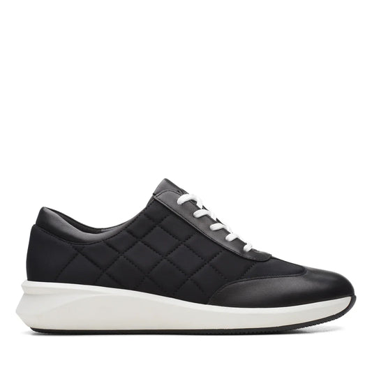 Clarks Dames Derby Schoenen, Un Rio Stitch Zwart Combi Model, in Zwart
