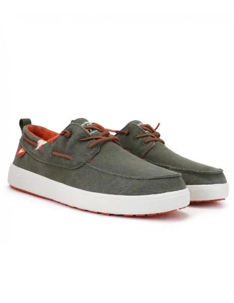 Nautische Schuhe der Marke Pitas für Herren, Modell Maui Kaki in Khakifarbe