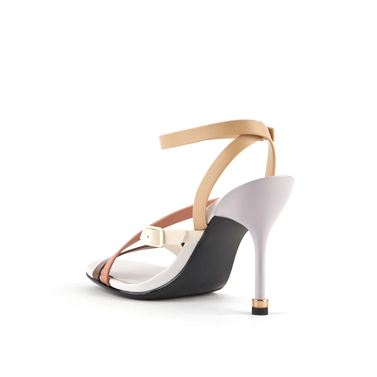 Sandales à talons hauts bohèmes Sia à lanières pour femmes de United Nude, beiges