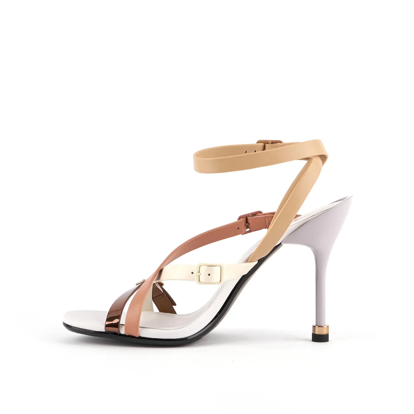 Sandales à talons hauts bohèmes Sia à lanières pour femmes de United Nude, beiges