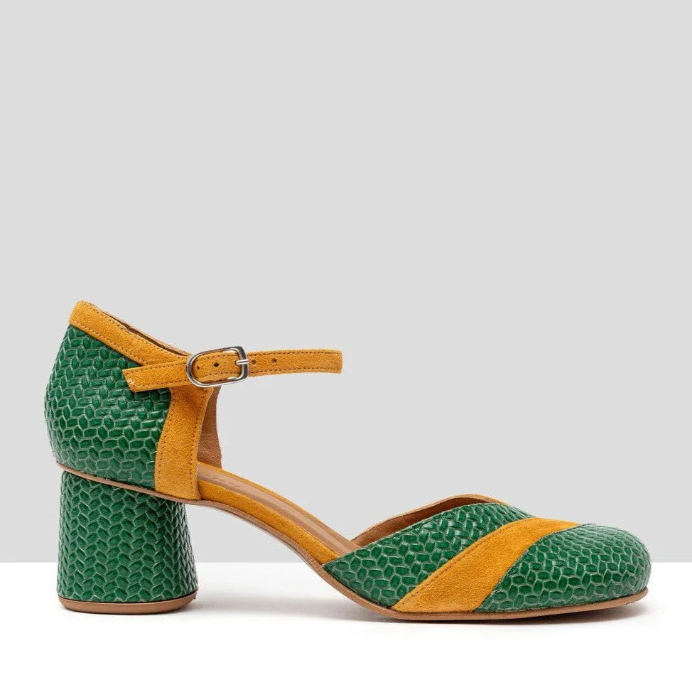 Scarpe con tacco Hiba da donna Audley: tacco incrociato verde