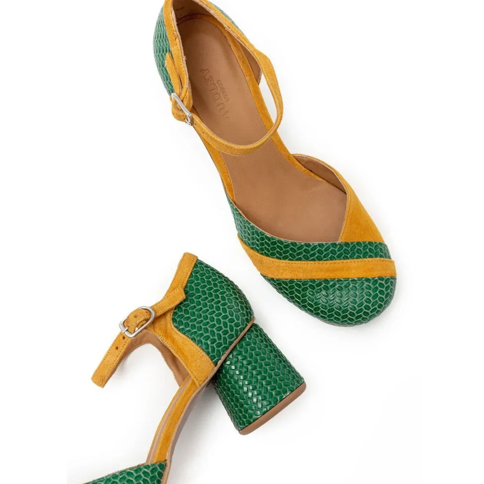 Scarpe con tacco Hiba da donna Audley: tacco incrociato verde
