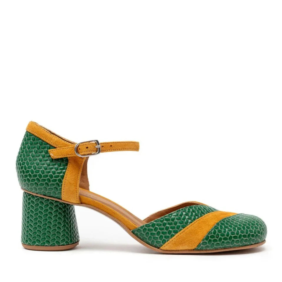 Scarpe con tacco Hiba da donna Audley: tacco incrociato verde