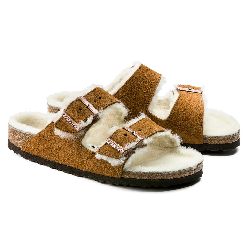 BIRKENSTOCK | SANDALES UNISEXES | ARIZONA VL SHEARLING MINK 00491 | MARRON | N RÉGULIER