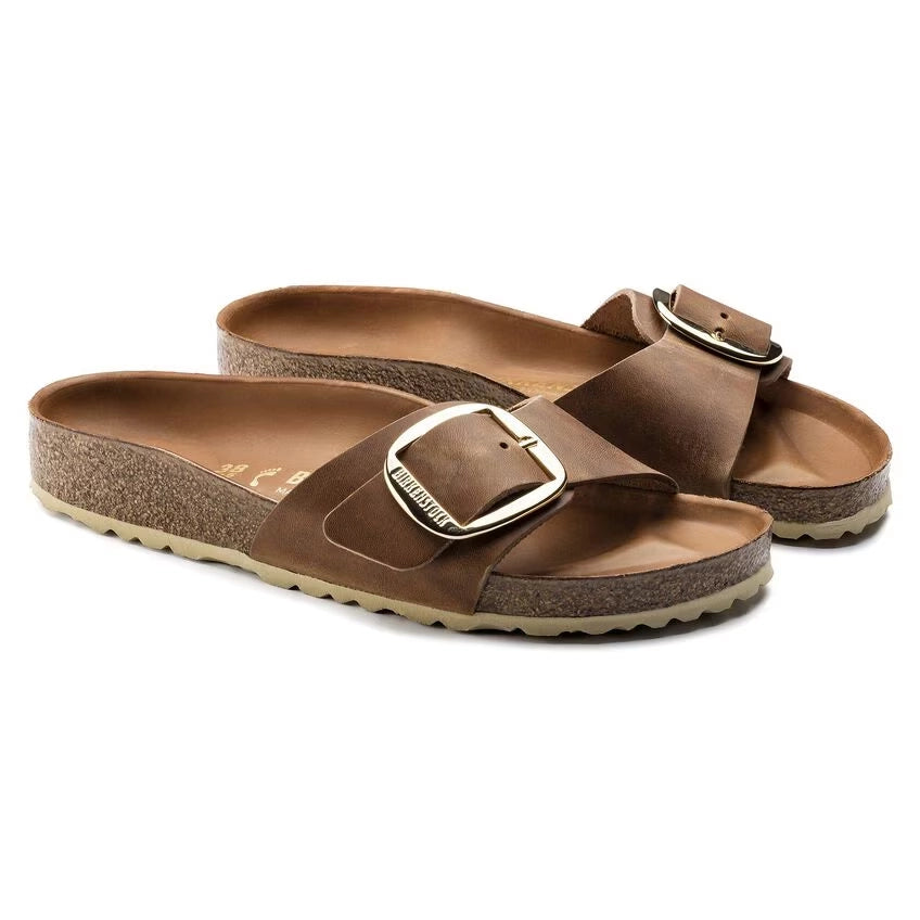 BIRKENSTOCK | SANDALEN | DAMES | MADRID BIG BUCKLE LEOI COGNAC HEX