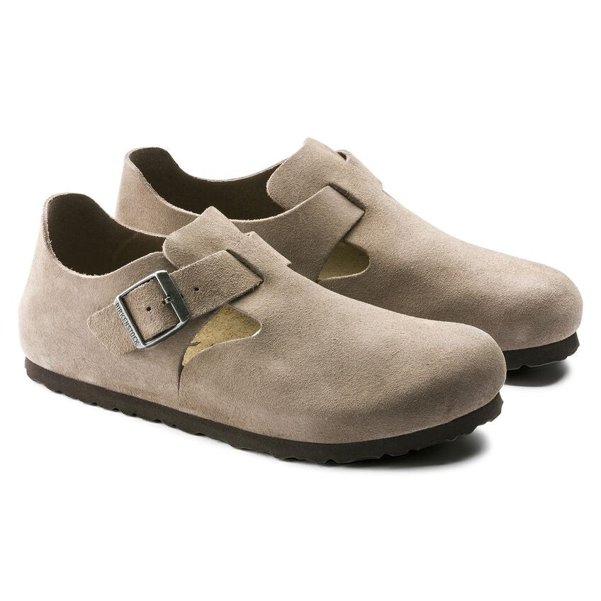 BIRKENSTOCK | WOMEN'S SANDALS | LONDON SUEDE LEATHER TAUPE | BLACK