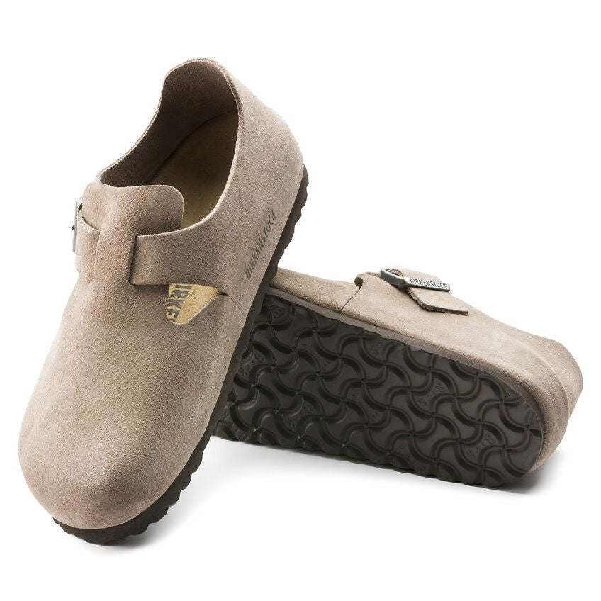 BIRKENSTOCK | WOMEN'S SANDALS | LONDON SUEDE LEATHER TAUPE | BLACK