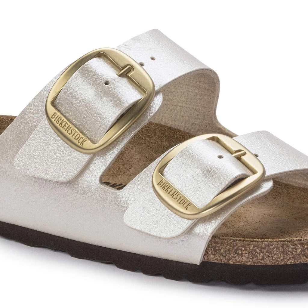 BIRKENSTOCK Arizona BB BF Graceful Pearl White: أبيض صنادل للنساء