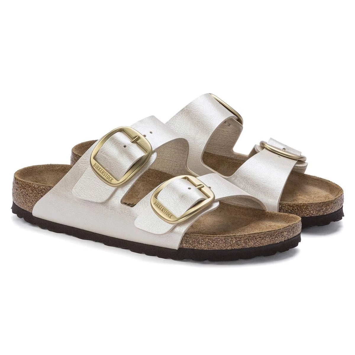 BIRKENSTOCK Arizona BB BF Graceful Pearl White: أبيض صنادل للنساء