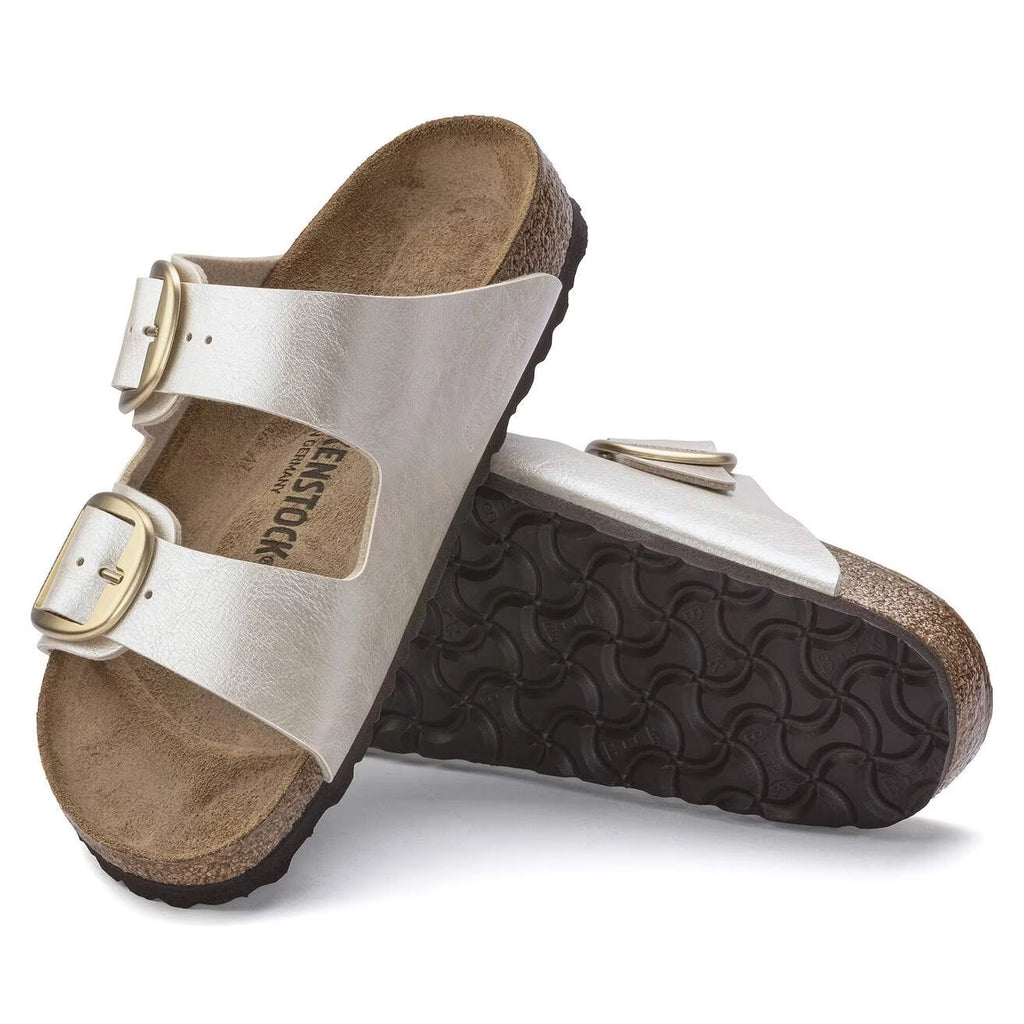 BIRKENSTOCK Arizona BB BF Graceful Pearl White: أبيض صنادل للنساء