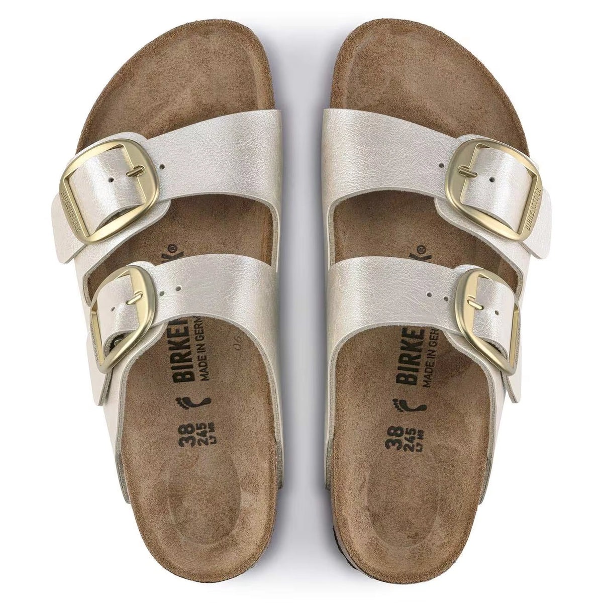 BIRKENSTOCK Arizona BB BF Graceful Pearl White: أبيض صنادل للنساء