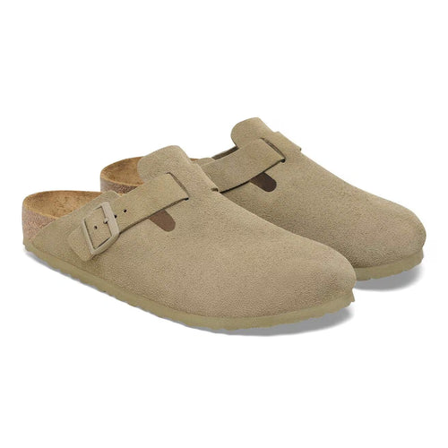 BIRKENSTOCK Boston Faded Khaiki Narrow: caqui træsko unisex