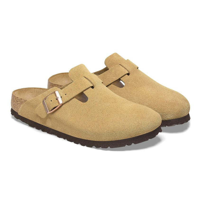 BIRKENSTOCK | SANDALIAS MUJER | BOSTON SUEDE LEATHER LATTE CREAM | NEGRO