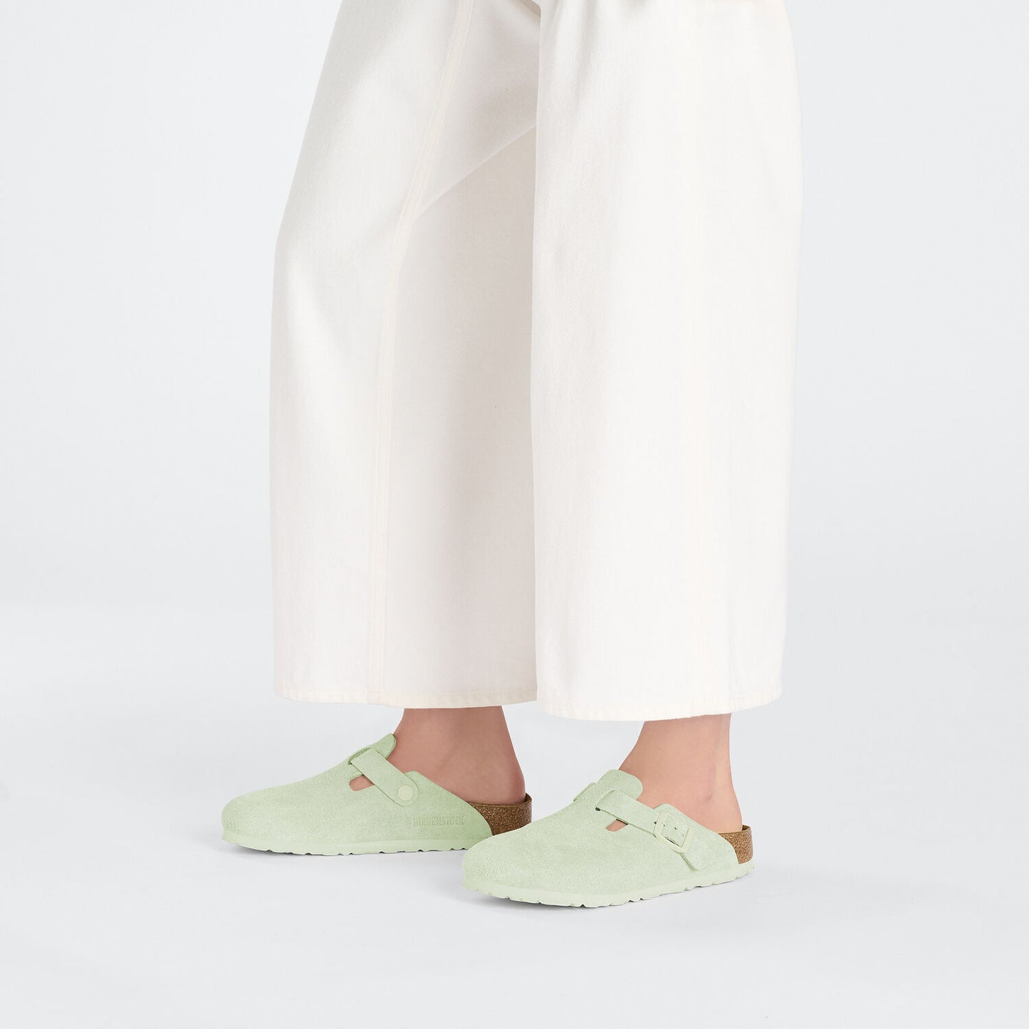 BIRKENSTOCK | SANDALIAS MUJER | BOSTON BS SUEDE LEATHER FADED LIME | VERDE