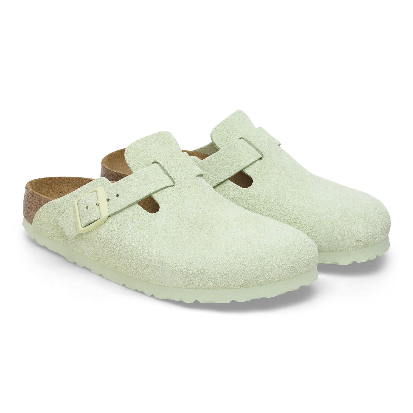 BIRKENSTOCK | FRAUENSANDALEN | BOSTON BS SUEDE LEATHER FADED LIME | GRÜN