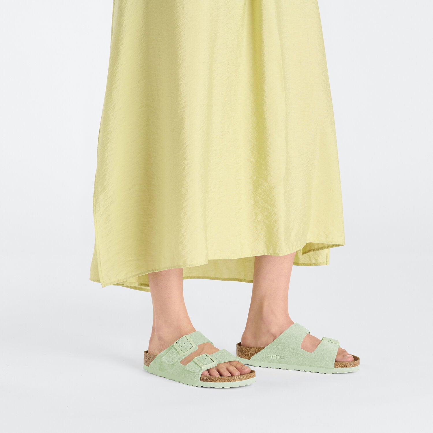 BIRKENSTOCK | SANDALS | WOMEN'S | ARIZONA SUEDE LEATHER FADED LIME | GREEN