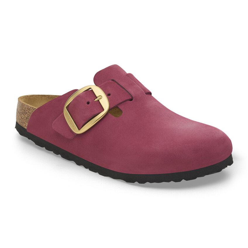 BIRKENSTOCK | Женские сандалии | Boston с большой пряжкой, мех, ягодный краш | розовый
