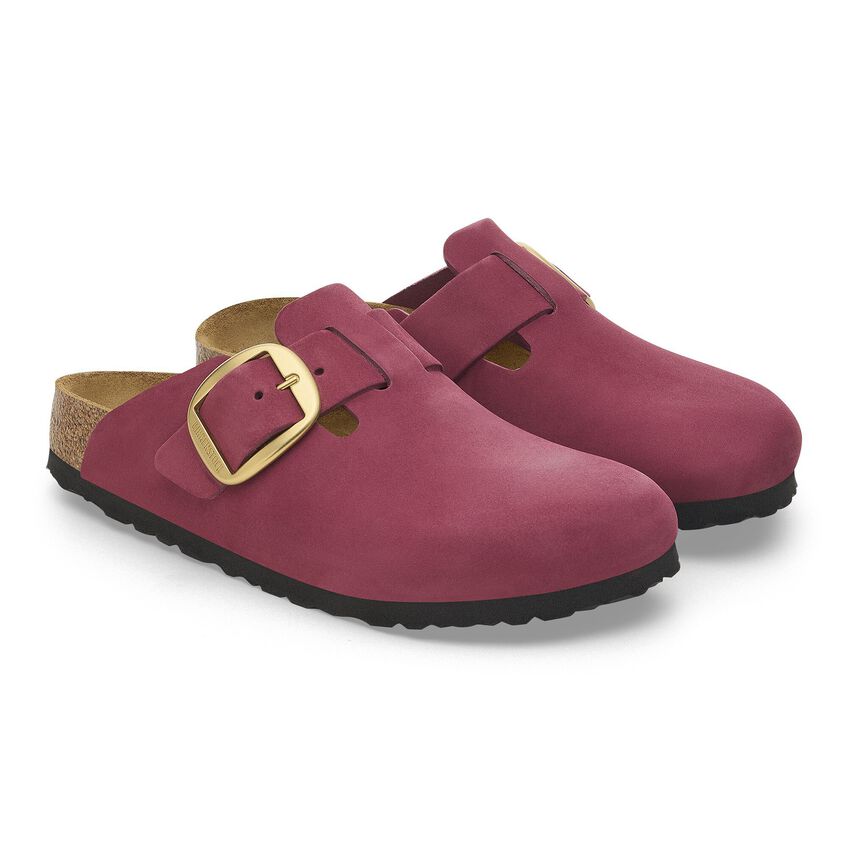 BIRKENSTOCK | Женские сандалии | Boston с большой пряжкой, мех, ягодный краш | розовый