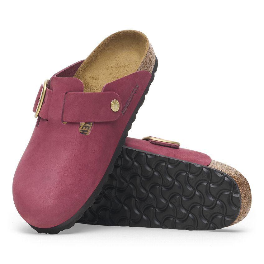 BIRKENSTOCK | Женские сандалии | Boston с большой пряжкой, мех, ягодный краш | розовый
