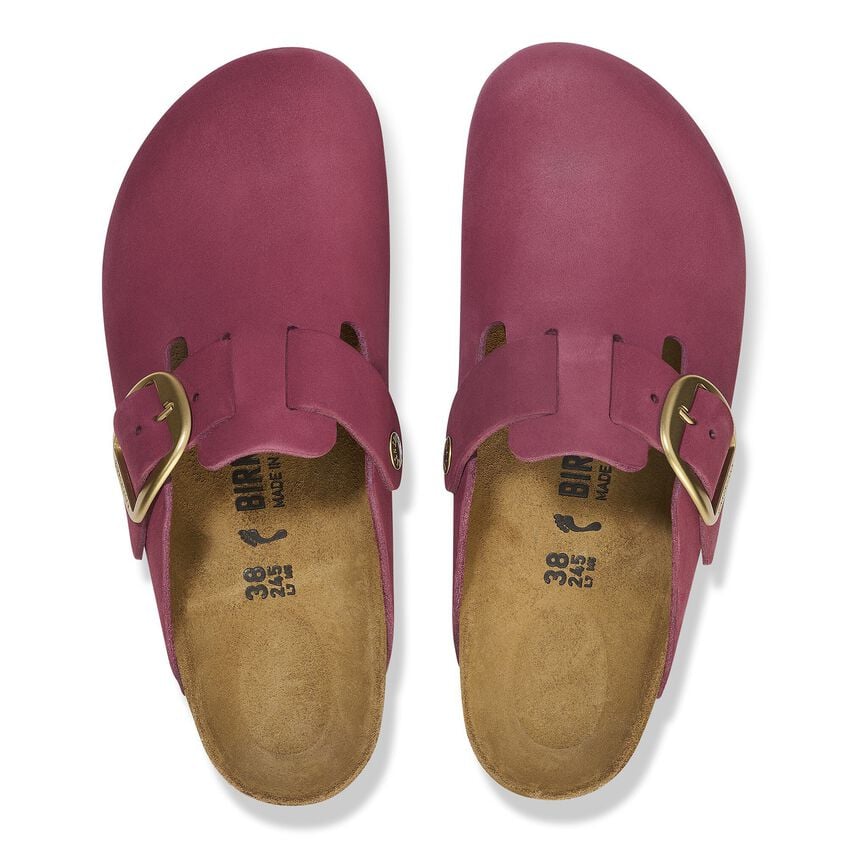 BIRKENSTOCK | Женские сандалии | Boston с большой пряжкой, мех, ягодный краш | розовый