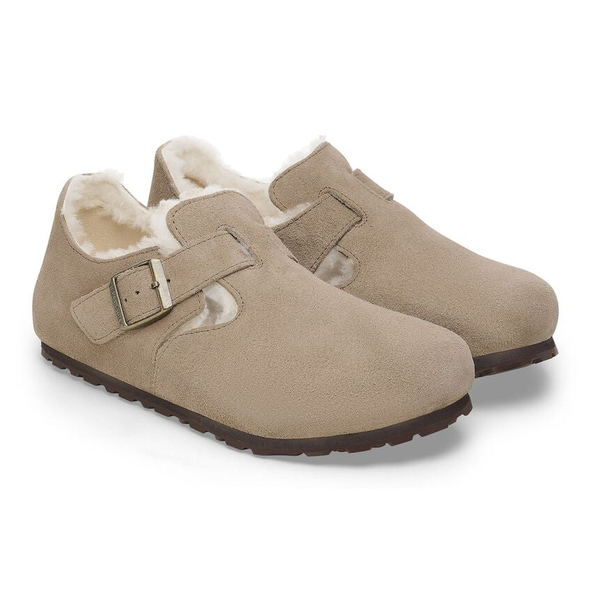 BIRKENSTOCK | SANDALIAS MUJER | LONDON SHEARLING SUEDE LEATHER TAUPE | MARRÓN