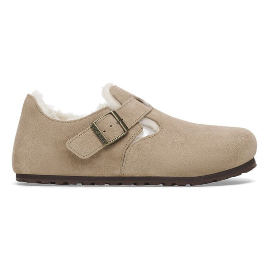 BIRKENSTOCK | WOMEN'S SANDALS | LONDON SHEARLING SUEDE LEATHER TAUPE | BROWN