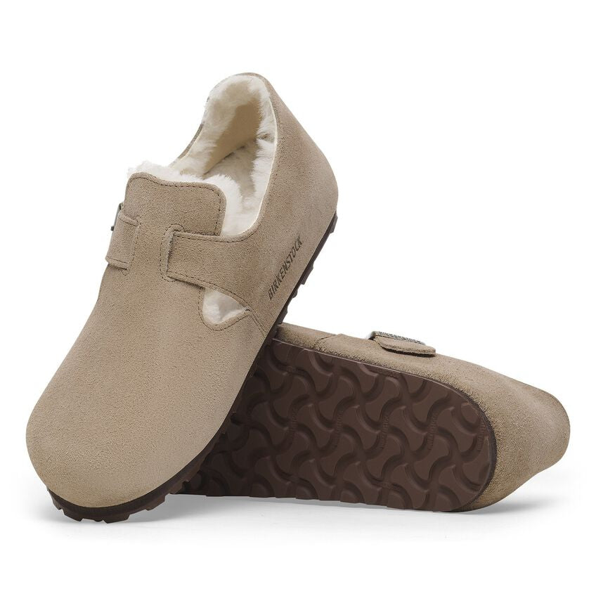 BIRKENSTOCK | SANDALIAS MUJER | LONDON SHEARLING SUEDE LEATHER TAUPE | MARRÓN