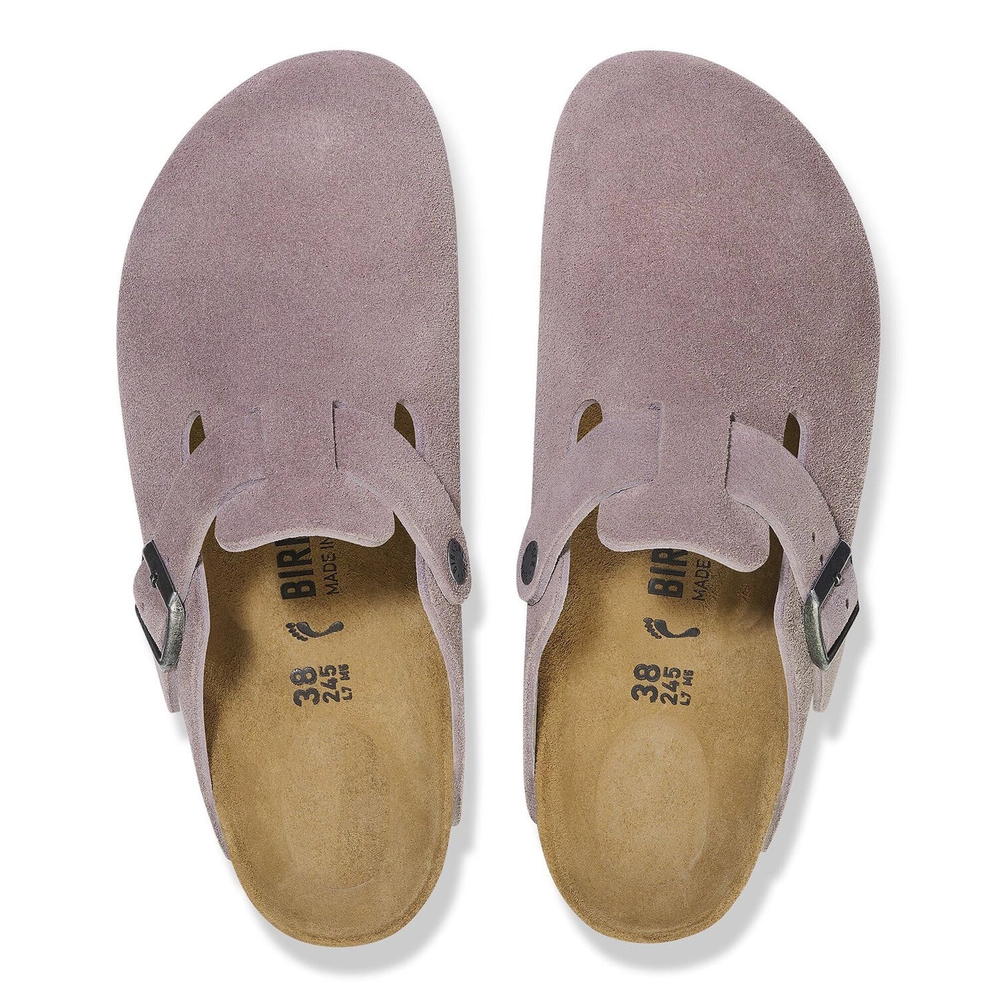 BIRKENSTOCK | WOMEN'S SANDALS | BOSTON SUEDE LEATHER FADED PURPLE | LILAC