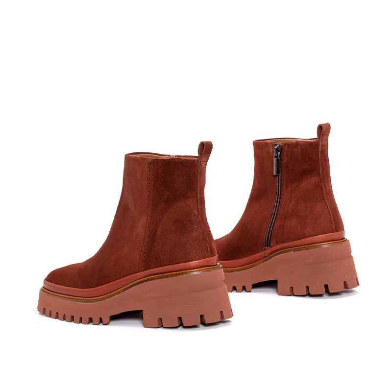 PONS QUINTANA | ANKLE BOOTS | WOMEN'S | EVA VELOUR LEATHER | RED