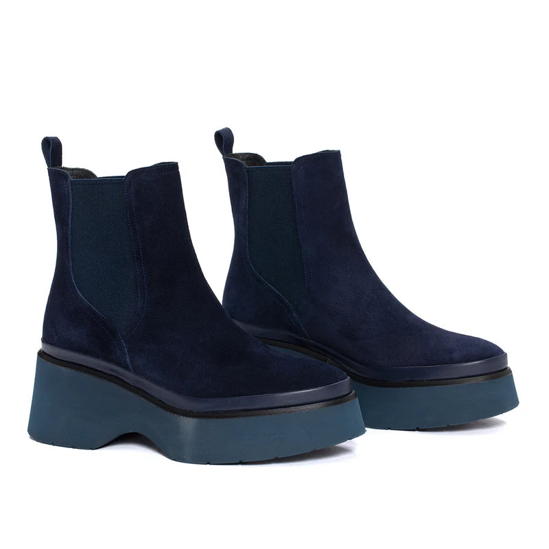 PONS QUINTANA | WOMEN'S BOOTS | RAQUEL OCEANO VELOUR | BLUE