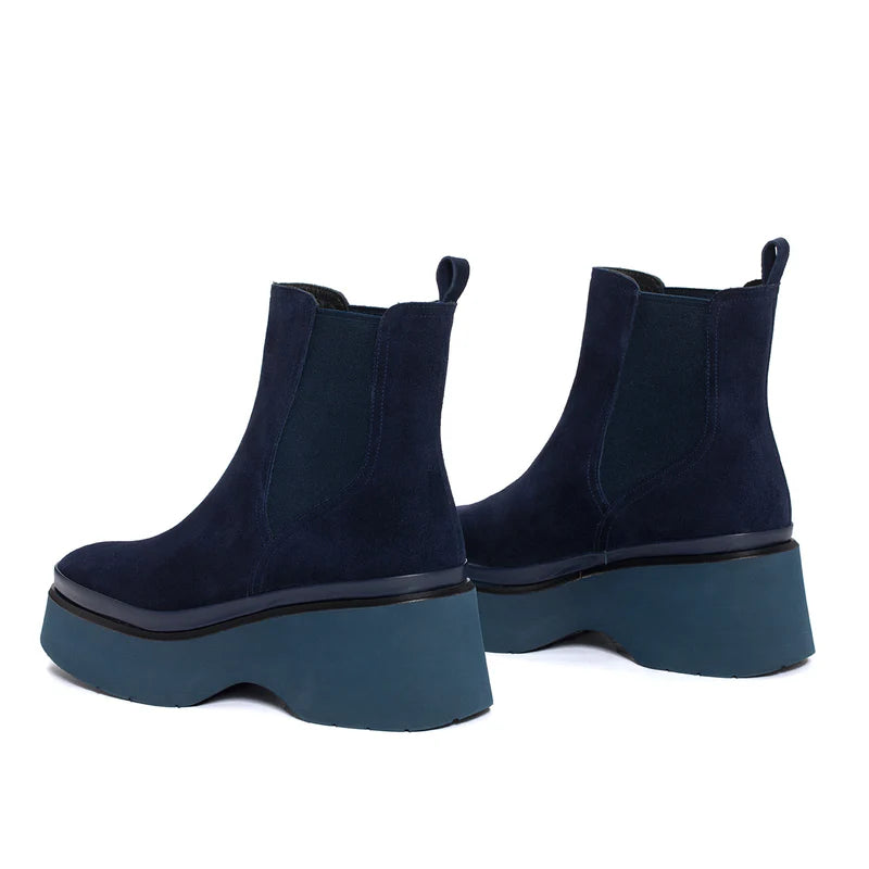 PONS QUINTANA | WOMEN'S BOOTS | RAQUEL OCEANO VELOUR | BLUE