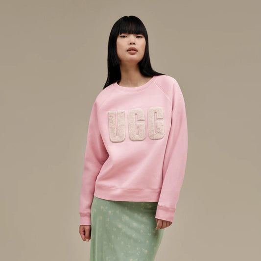 UGG | WOMEN'S SWEATSHIRT | MADELINE FUZZY LOGO ASHEN ROSE | PINK