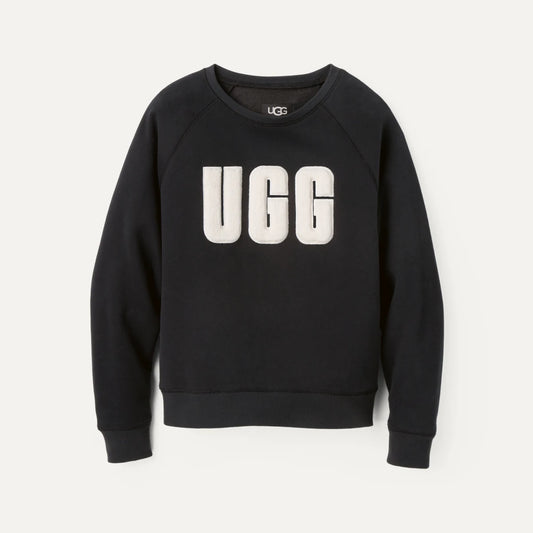 UGG | JERSEY MUJER | MADELINE FUZZY LOGO CREWNECK NIMBUS/SAND | NEGRO