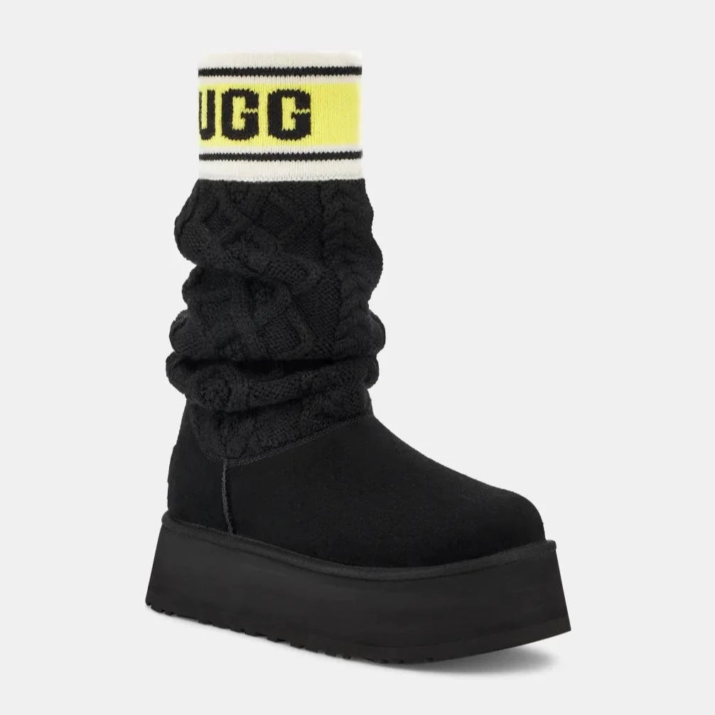 UGG | BOOTS | WOMAN | W CLASSIC SWEATER LETTER TALL BLACK | BLACK