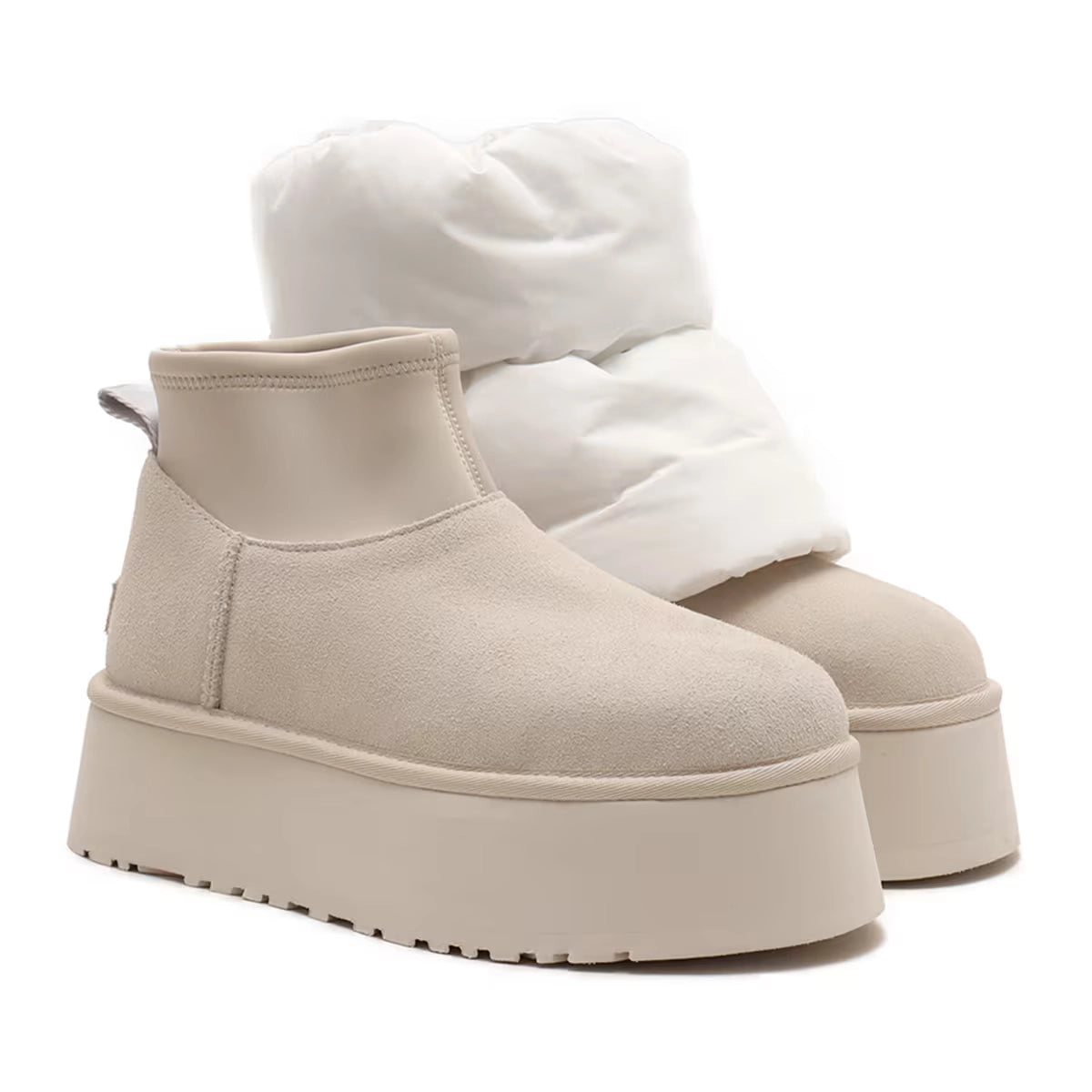 UGG | WOMEN'S BOOTS | CLASSIC MINI DIPPER PUFFER WHITE/CERAMIC | WHITE