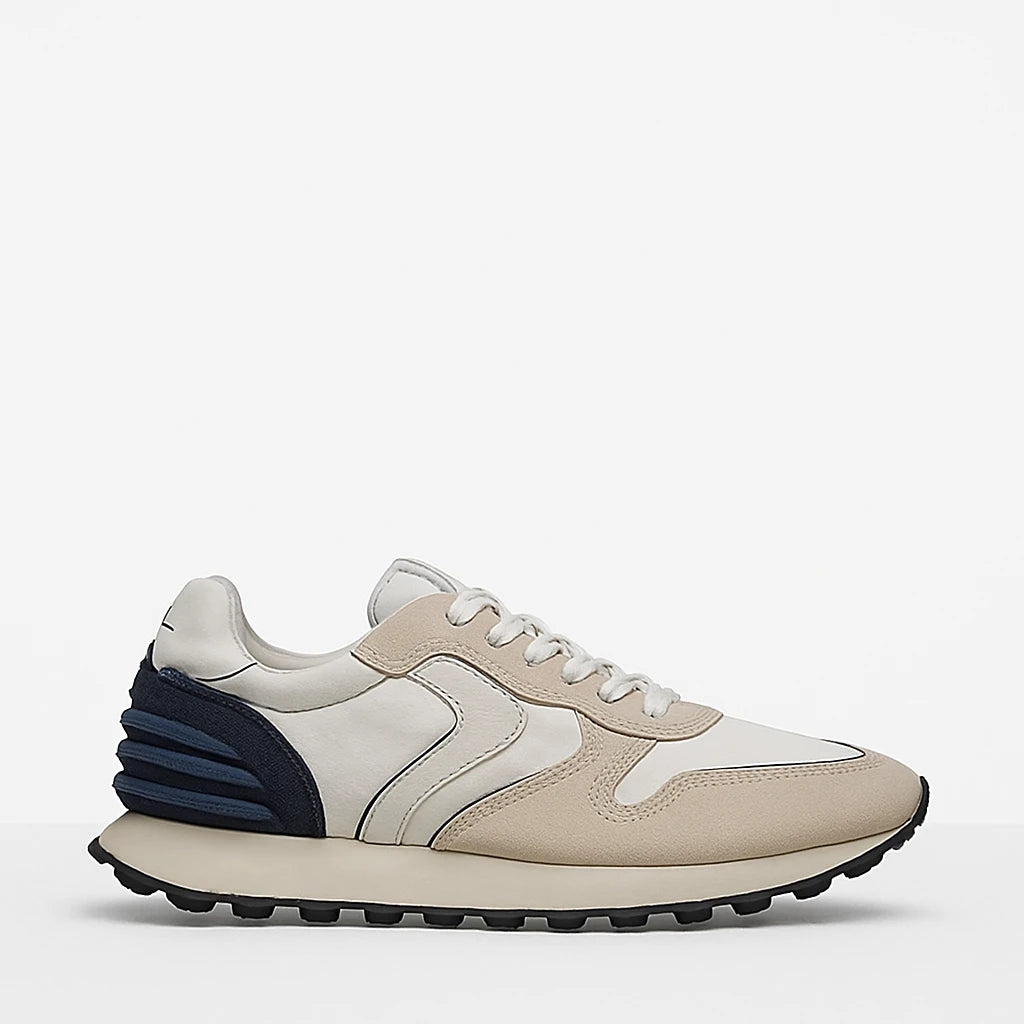 VOILE BLANCHE | SNEAKERS | HOMBRE | PARIS POWER MAN SUEDE/NYLON OFF WHITE-BLUE | AZUL