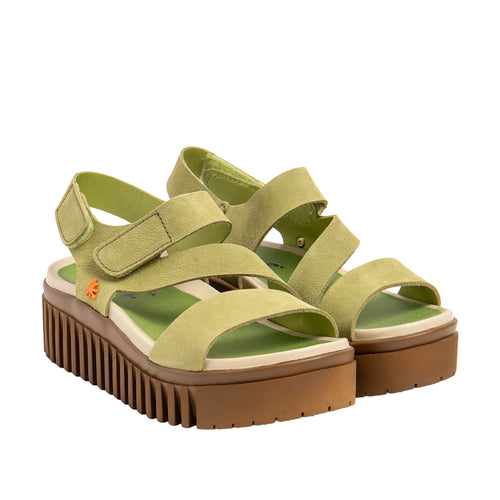 ART Brighton Nobuck Liken: green sandals for women