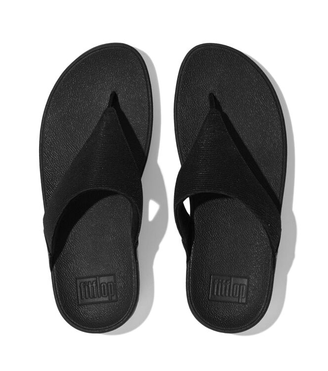 FITFLOP | SANDALIAS MUJER | LULU SHIMMERLUX TOE POST SANDALS ALL BLACK | NEGRO