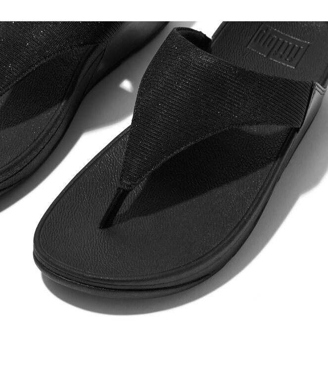 FITFLOP | SANDALIAS MUJER | LULU SHIMMERLUX TOE POST SANDALS ALL BLACK | NEGRO