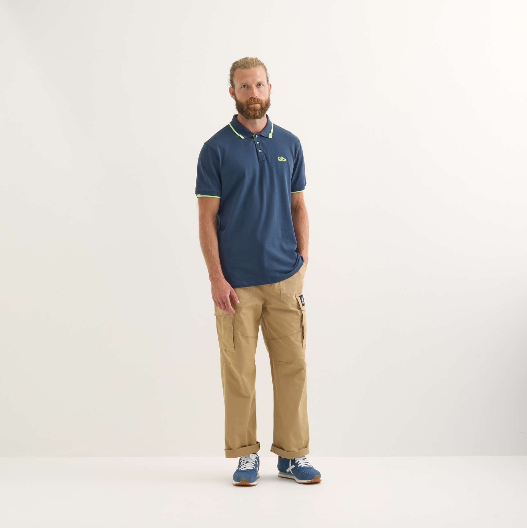 MUNICH SLAM Lifestyle C/navy: blauw polos voor heren