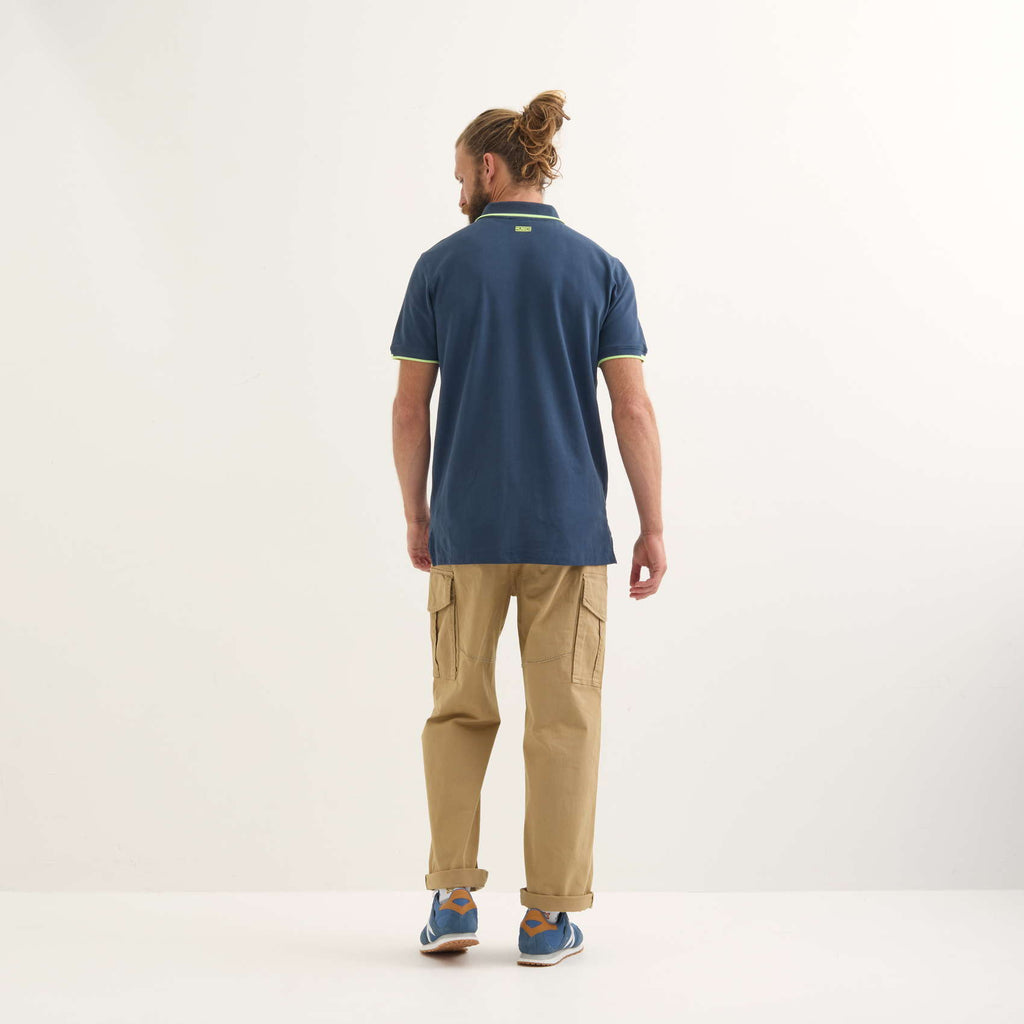 MUNICH SLAM Lifestyle C/navy: blauw polos voor heren