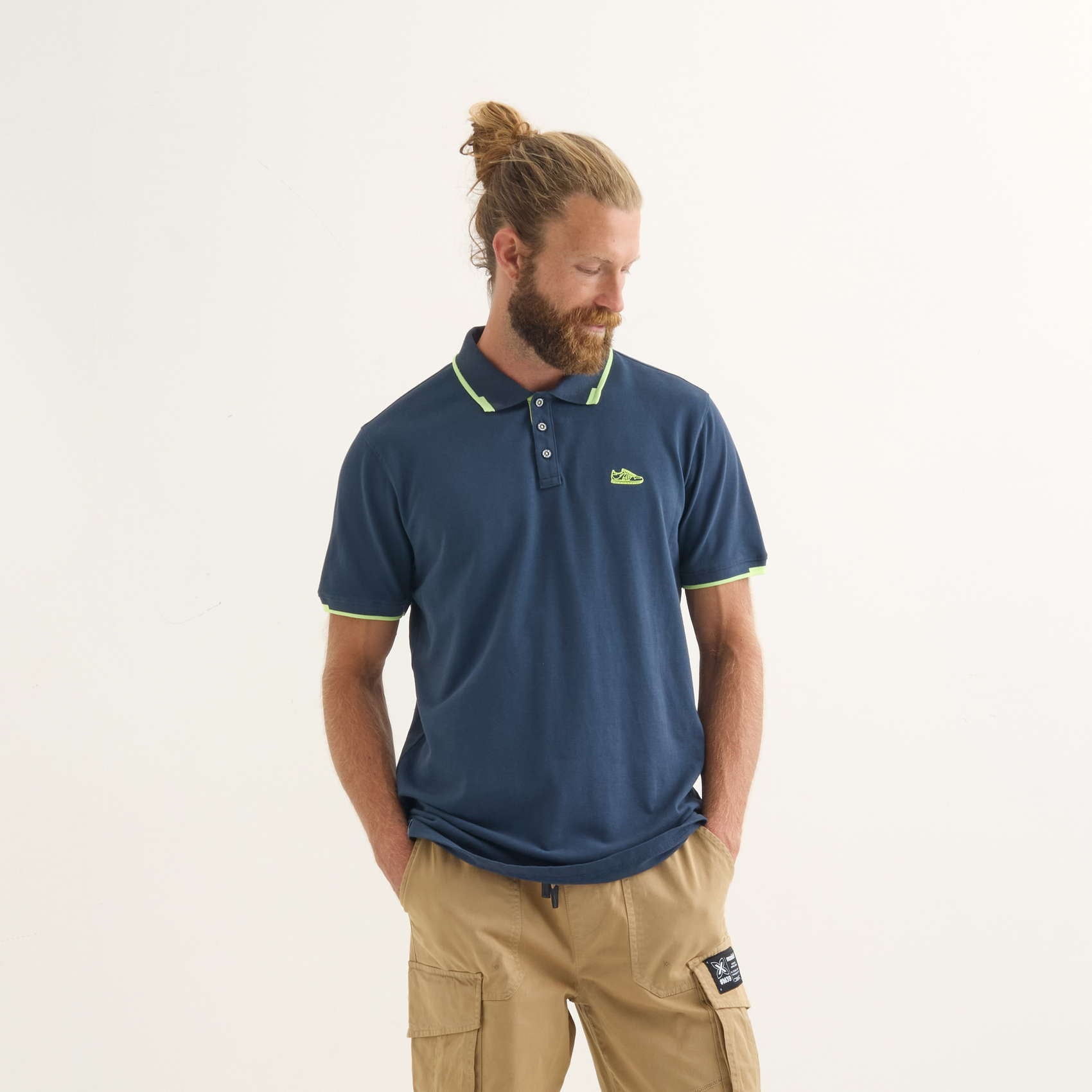 MUNICH SLAM Lifestyle C/navy: blauw polos voor heren