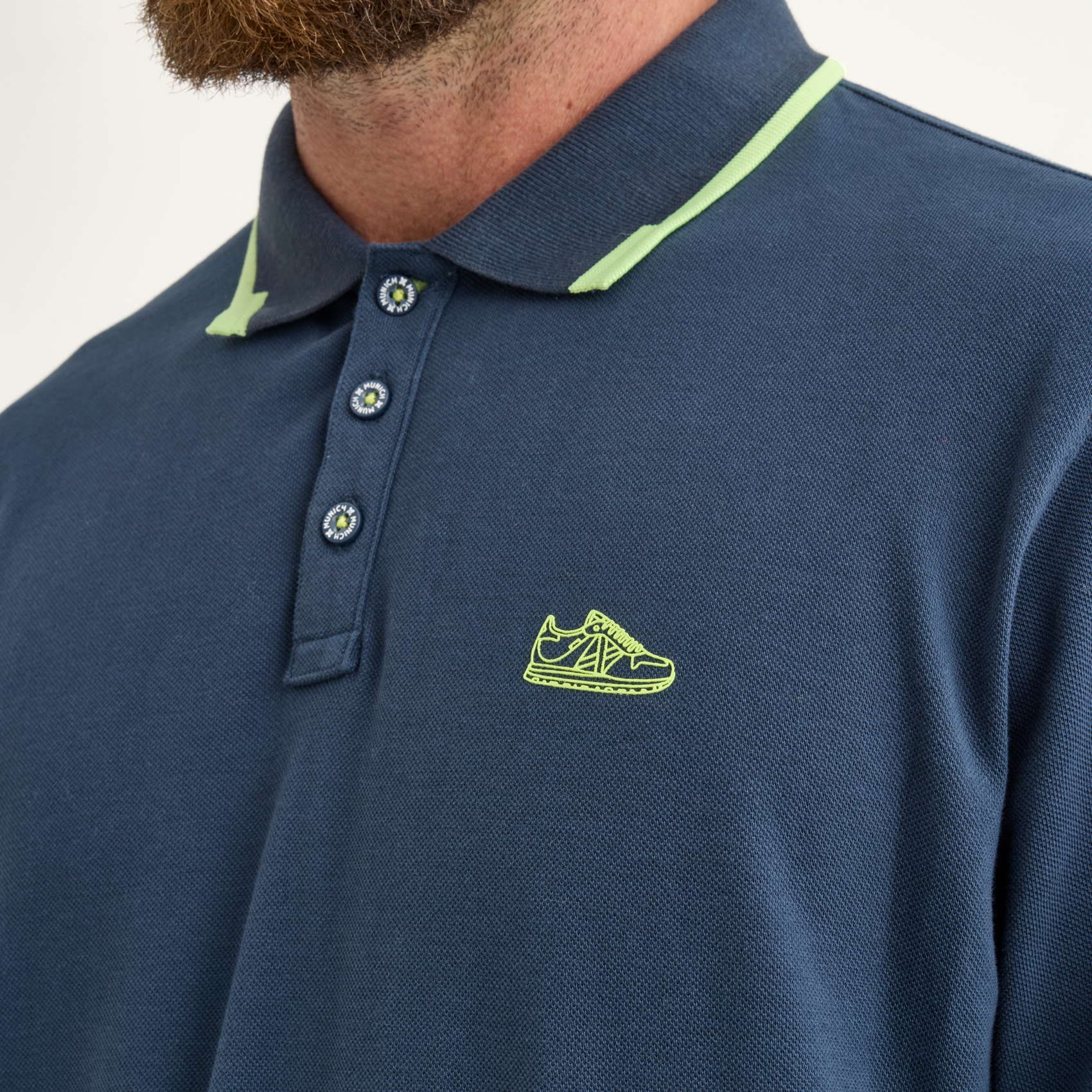 MUNICH SLAM Lifestyle C/navy: blauw polos voor heren