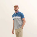 MUNICH POLO Stripes: blå polo til mænd