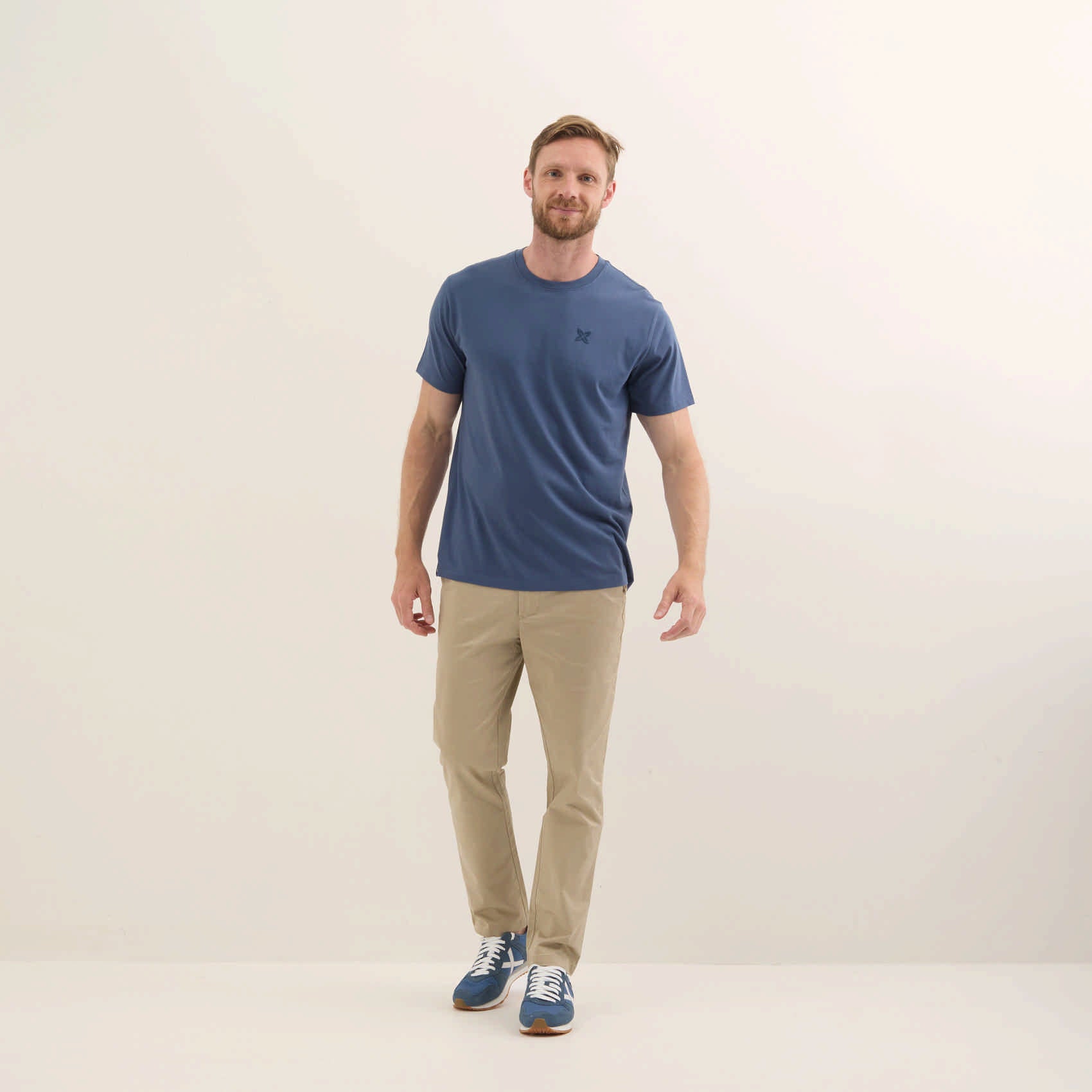 MUNICH T-shirt Essentials: blå T-shirt til mænd