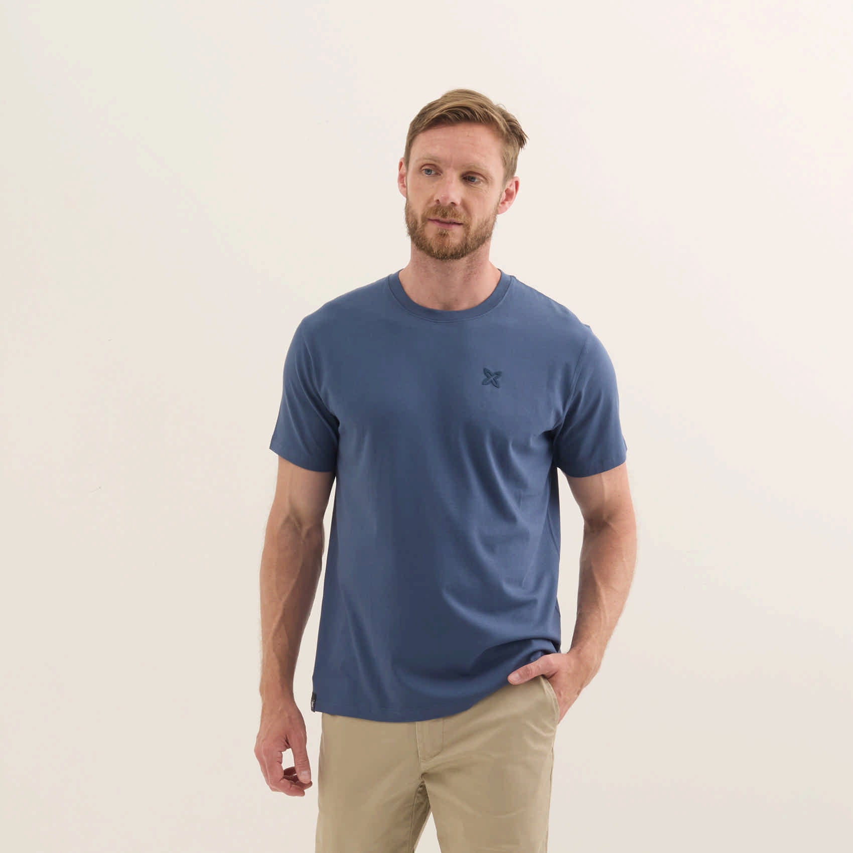 MUNICH T-shirt Essentials: blå T-shirt til mænd