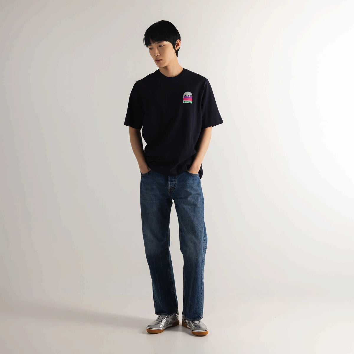 MUNICH Oversize T-shirt Trekking NAVY: أزرق تيشيرت للرجال