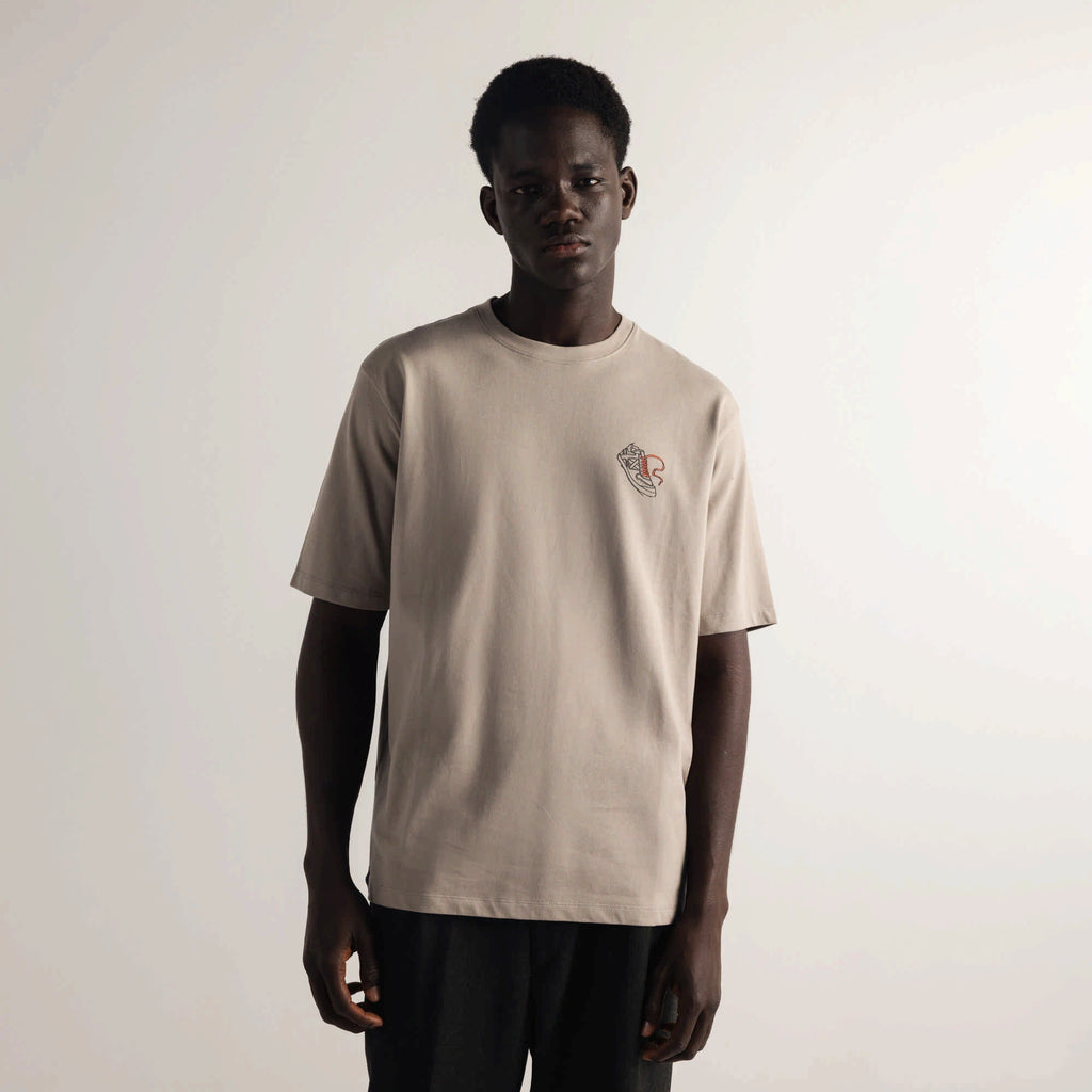 MUNICH Oversize T-shirt Laces Stone: gris T-shirt pour homme