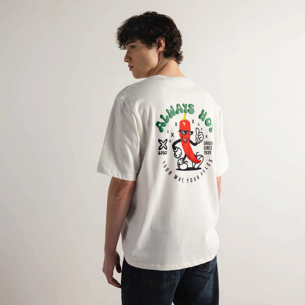 MUNICH Oversize T-shirt Chilly OFF White: білий футболка для чоловіків